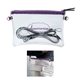 a clear w/purple trim clear crossbody purse