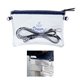 a clear w/blue trim clear crossbody purse