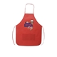 aerial view a red 80 gsm non - woven polypropylene apron with pocket, image 1 of 2