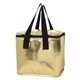 aerial view a metallic gold major metallic cooler bag, image 1 of 3