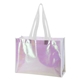 aerial view a pearl with white accents mini pearl laminated non - woven tote bag, image 1 of 5