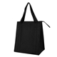 aerial view a black dimples non - woven cooler tote bag, image 1 of 2