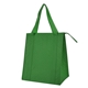aerial view a kelly green dimples non - woven cooler tote bag, image 1 of 2