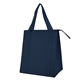 aerial view a navy dimples non - woven cooler tote bag, image 1 of 2
