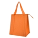 aerial view a orange dimples non - woven cooler tote bag, image 1 of 2