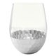 aerial view a clear with silver 18 oz florence stemless wine glass, image 1 of 2