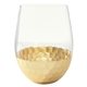 aerial view a clear with gold 18 oz florence stemless wine glass, image 1 of 2
