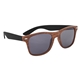 aerial view a woodtone with black surf wagon malibu sunglasses, image 1 of 5
