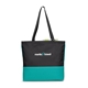 aerial view a turquoise classic style prelude tote bag, image 1 of 2