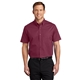 aerial view a burgundy/ light stone port authority(r) short sleeve easy care shirt - colors, image 1 of 5