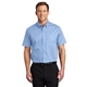 aerial view a light blue/ light stone port authority(r) short sleeve easy care shirt - colors, image 1 of 5