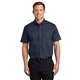 aerial view a navy/ light stone port authority(r) short sleeve easy care shirt - colors, image 1 of 5