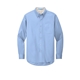 aerial view a light blue/ light stone port authority(r) extended size long sleeve easy care shirt - colors, image 1 of 5