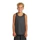 aerial view a iron grey/ white sport - tek(r) youth posicharge(r) classic mesh reversible tank, image 1 of 6