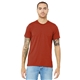 aerial view a brick triblend bella+canvas (r) unisex triblend short sleeve tee, image 1 of 6