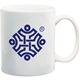 aerial view a white 11 oz ceramic c - handle coffee mug, image 1 of 3
