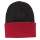 a black/ athletic red port authority(r) knit cap