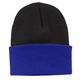 a black/ athletic royal port authority(r) knit cap