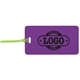 a purple tag & lime strap two color luggage tag