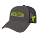 aerial view a charcoal/black value trucker cap, image 1 of 6
