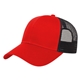 aerial view a red/black value trucker cap, image 1 of 5