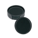 aerial view a black vintage leather round coaster gift set, image 1 of 2