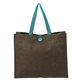 aerial view a light blue melbourne natural jute tote, image 1 of 2