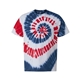aerial view a usa dyenomite - multi - color spiral tie - dyed t - shirt - colors, image 1 of 3