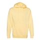 aerial view a light yellow independent trading co. - unisex midweight hooded sweatshirt, image 1 of 4