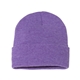 a heather purple sportsman - 12 solid cuffed beanie - colors