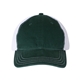 aerial view a dark green/ white richardson trucker snapback cap, image 1 of 3