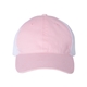 aerial view a pink/ white richardson trucker snapback cap, image 1 of 3