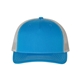 aerial view a cobalt blue/ grey richardson - five - panel trucker cap - colors, image 1 of 3