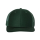 aerial view a dark green richardson adjustable six - panel trucker hat, image 1 of 3