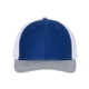 aerial view a royal/ white/ heather grey richardson adjustable six - panel trucker hat, image 1 of 3