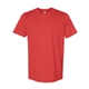 aerial view a heather red bella + canvas - cvc jersey tee - colors, image 1 of 3