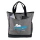 a grey heathered tote bag