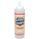 aerial view a trans clear 12 oz condiment bottle with realcolor360 imprint, image 1 of 3