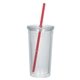 24 oz Double Wall Tumbler With Straw