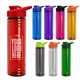 The Slim Fit - 24 oz Transparent Skinny Water Bottle With Oval Crest Lid - Thru Lid