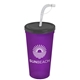 24 oz Stadium Tumbler Cup With Flex Straw And Lid