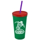 24 oz Stadium Tumbler Cup With Straw And Lid