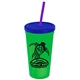 24 oz Stadium Tumbler Cup With Straw And Lid
