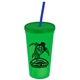 24 oz Stadium Tumbler Cup With Straw And Lid