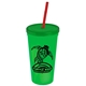 24 oz Stadium Tumbler Cup With Straw And Lid