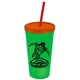 24 oz Stadium Tumbler Cup With Straw And Lid