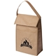 aerial view a brown kraft paper retro brown bag luncher, image 1 of 4