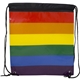 aerial view a rainbow jumbo rainbow backpack with drawstring closure bag, image 1 of 3