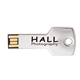 aerial view a pms 877c berwyn key shape usb flash drive, image 1 of 7