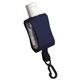 aerial view a navy blue cozy clip 1/2 oz convenient hand sanitizer, image 1 of 2